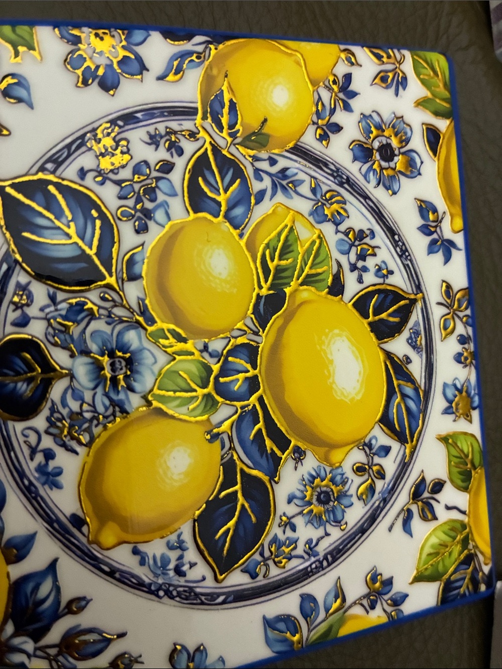 Xiaodi Ceramic Lemon Coaster/Trivet Set of 4 - Picture 3 of 4